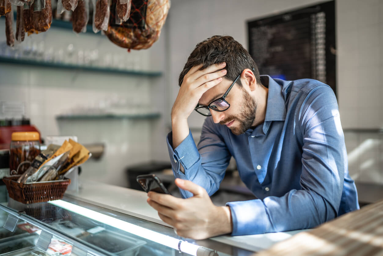 man considering bankruptcy