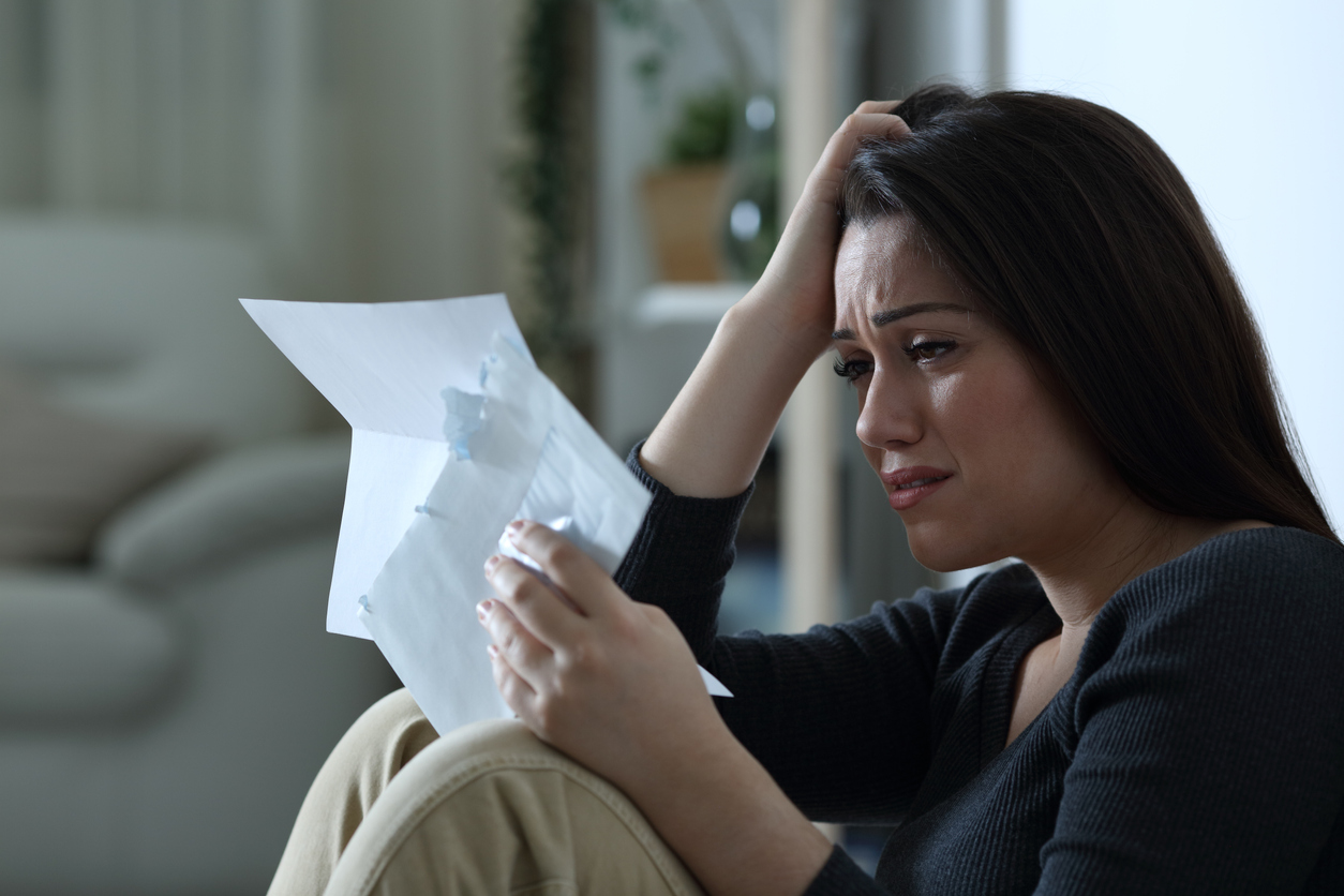 woman filing for bankruptcy